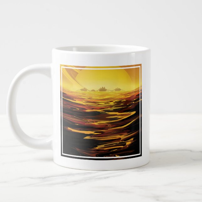 Tasse Poster de l'espace rétro - La plus grande lune de  (Gauche)