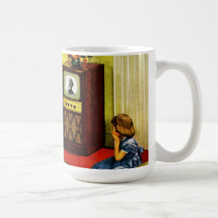 Tasse potable de rétro famille de TV