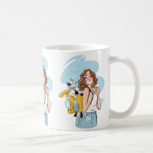 Tasse pour amateur de chats – Femme élégante avec