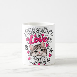 Tasse pour amateur de chats mignon 'Tout ce dont v