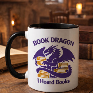 Tasse pour amoureux de livres Dragon de livre, j