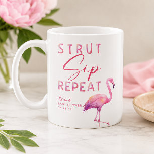 Tasse pour Baby Shower Flamant Rose – Défilé, Boir