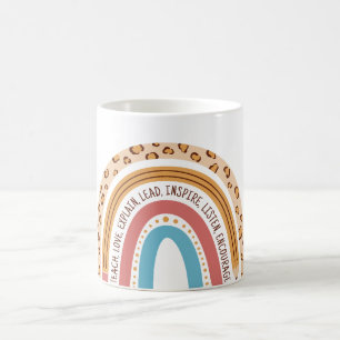 Tasse pour enseignant inspirante Bohème Léopard Ar