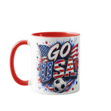Tasse pour fan de foot patriotique Go USA | Drapea