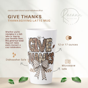 Tasse pour latte de Thanksgiving "Rendez Grâce"