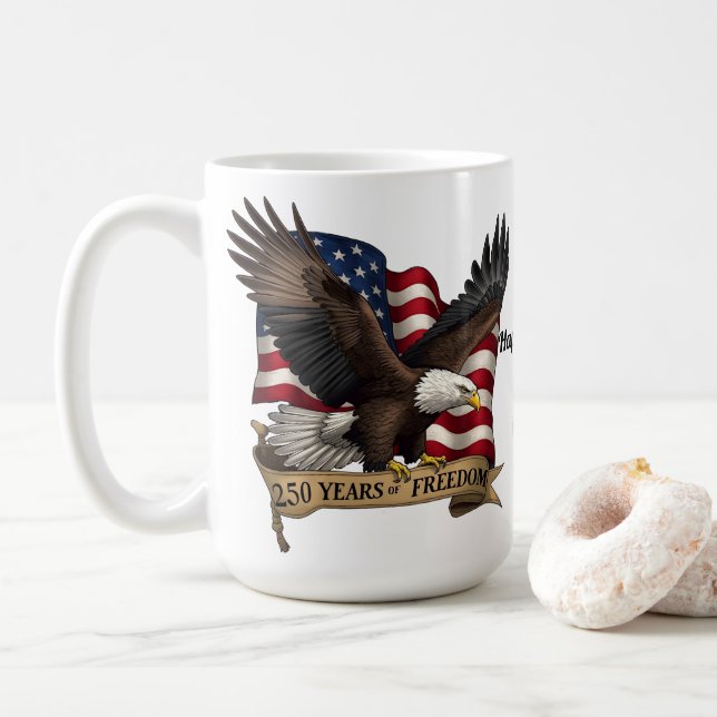 Tasse pour le 250e anniversaire de l'Amérique (Avec donut)