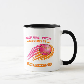 Tasse pour Maman de Softball – Du Premier Lancer à