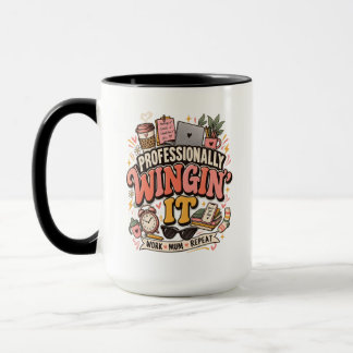 Tasse pour maman qui travaille en improvisant prof