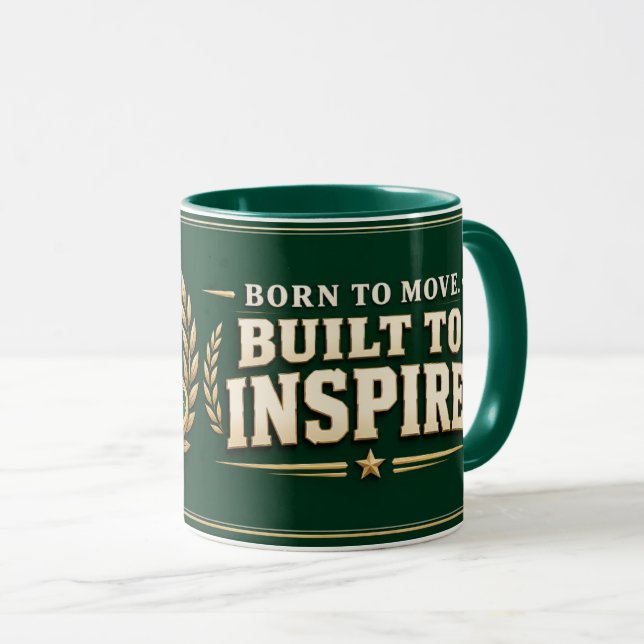 Tasse pour professeur d'EPS, Né pour bouger Constr (Devant droit)