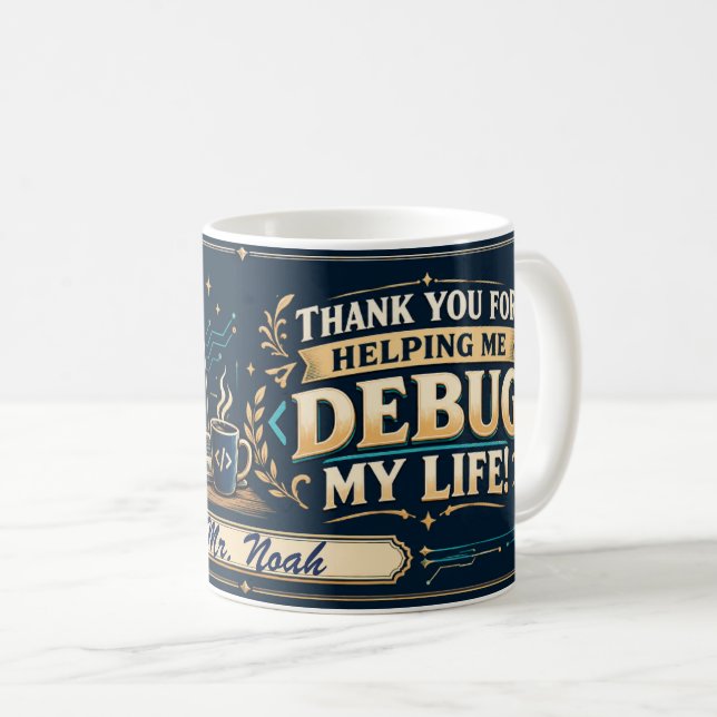 Tasse pour professeur d'informatique, cadeau pour  (Devant droit)