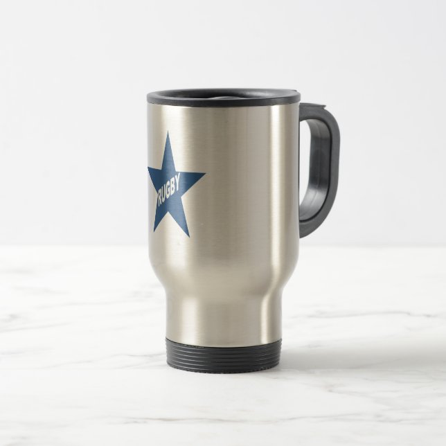 Tasse pour voyage acier  ETOILE  RUGBY (Devant droit)
