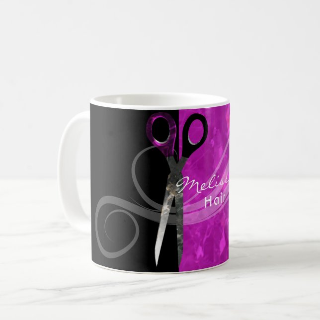 Tasse pourpre à la mode de coiffeur (Devant gauche)
