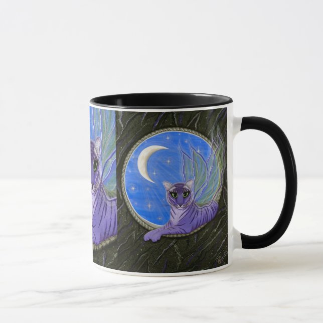 Tasse pourpre d'art de chat d'imaginaire de tigre (Droite)