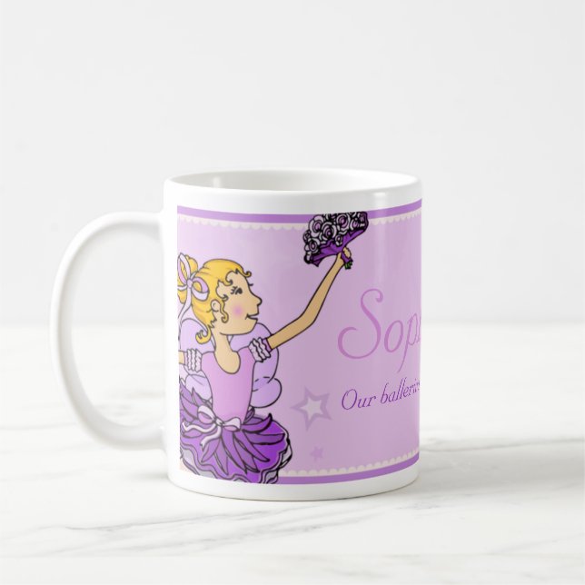 Tasse pourpre et d'or de ballerine de fille de (Gauche)