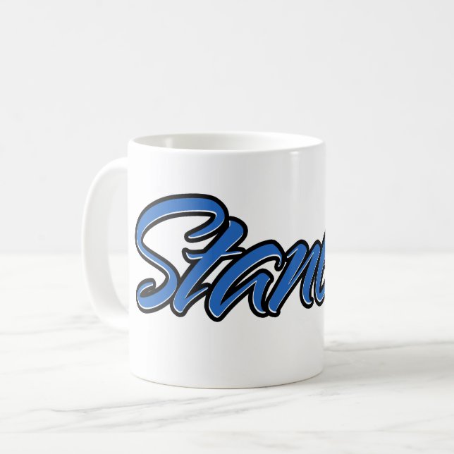 Tasse prénom Stanley bleu Tasse à café (Devant gauche)