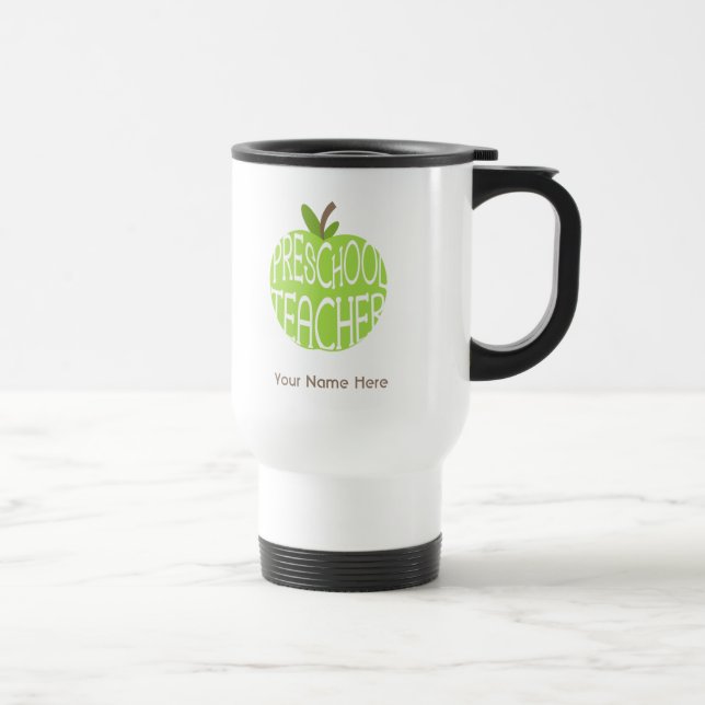 Tasse préscolaire de professeur - Apple vert (Droite)