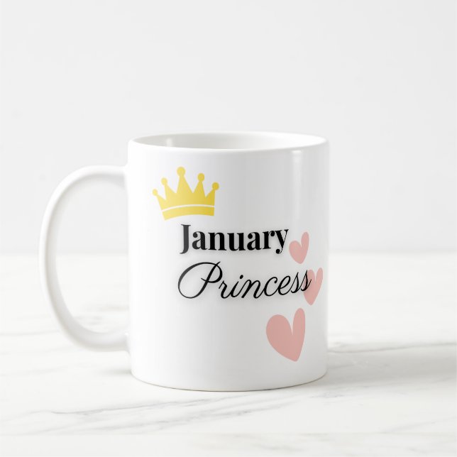 Tasse Princesse de Janvier – Couronne Dorée & Moti (Gauche)