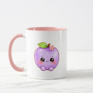 Tasse prune violette Kawaii | Tasse à café de frui