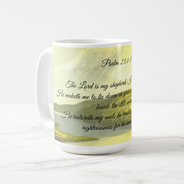 Tasse Psalms 23:1-3 Café (Devant gauche)