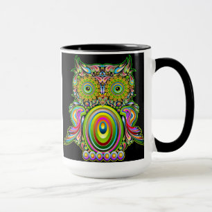 Tasse psychédélique de Popart de hibou