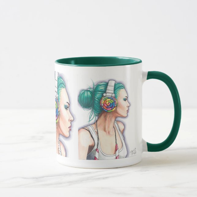 Tasse punk d'écouteur de tasse de fille de tasse (Droite)