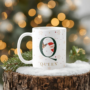 Tasse Q Monogramme de Noël Personnalisée
