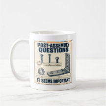 Tasse Questions drôles sur l'assemblage de pièces 