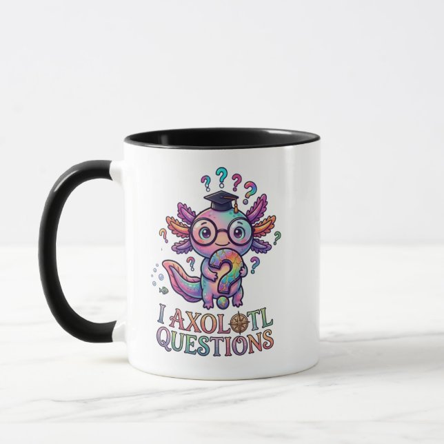 Tasse Questions Je Axolotl - Cadeau de Remise de D (Gauche)