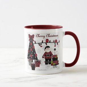 Tasse RAB Rockabilly Cerise Noël Santa Cadeaux