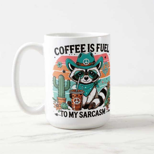 Tasse Raton Laveur Drôle Sarcasme Café  (Gauche)