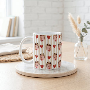 Tasse rayée de photo personnalisée   Bébé mignon