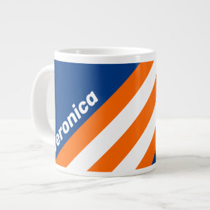 Tasse Rayures de grande ville vintage avec nom