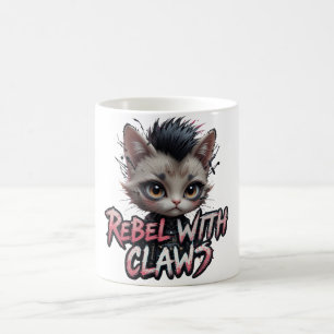 Tasse Rebelle aux Griffes Mug Punk Rock Chat Tasse