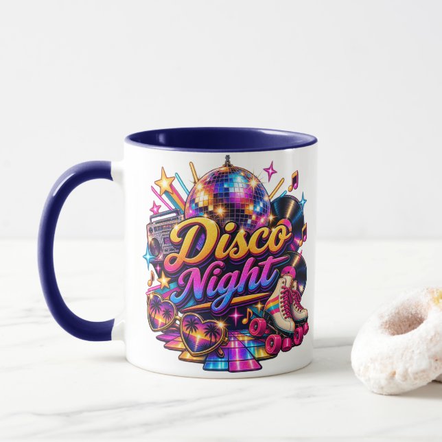 Tasse recto verso Nuit Rétro Disco  (Avec donut)