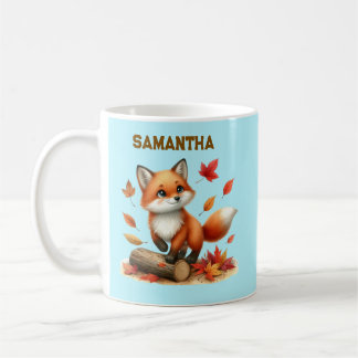 Tasse Renard d'Automne Nom Personnalisé