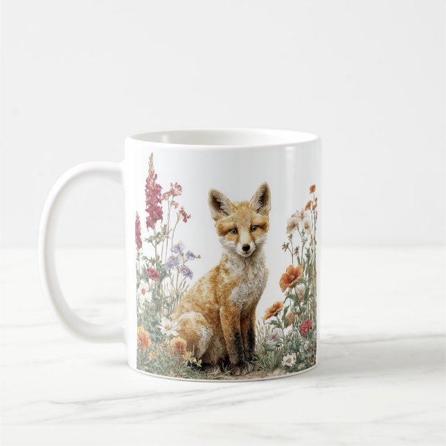 Tasse renard floral capricieux (Gauche)