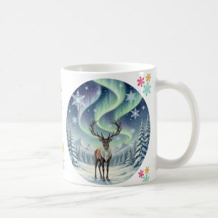 Tasse Renne sous les Aurores Boréales – Élégant