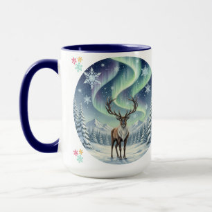 Tasse Renne sous les Aurores Boréales – Élégant