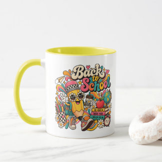 Tasse Retour à l'école Groovy Crayon Coloré Étudia