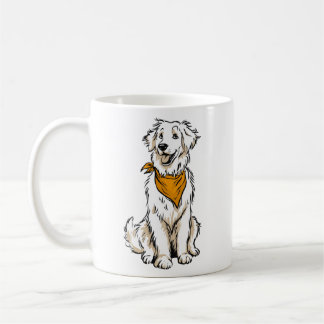 Tasse Retriever doré blanc Bandana Citrouille Auto