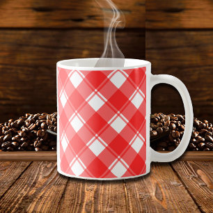 Tasse rétro carreaux rouge et blanc