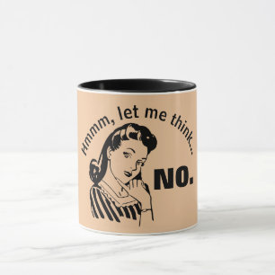 Tasse Rétro Drôle Non