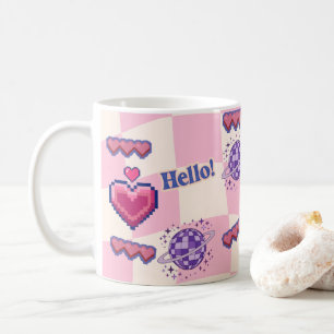 Tasse Rétro Pixel Cœur Rose