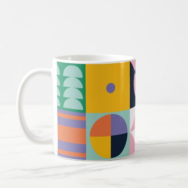 Tasse Rétro Pop Géométrie – Milieu de Siècle Color (Gauche)