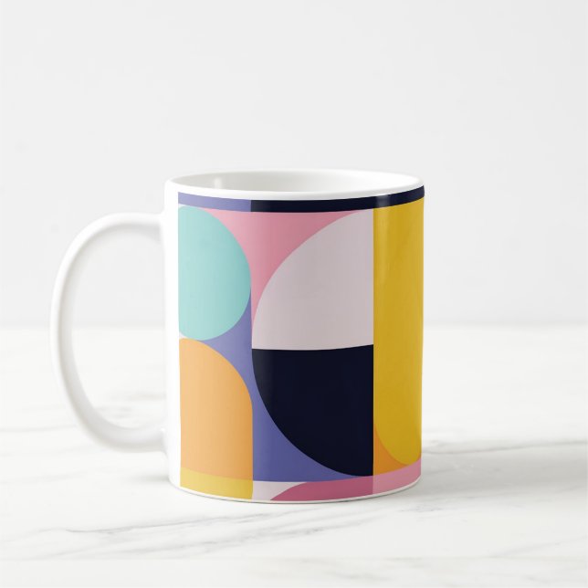 Tasse Rétro Pop Géométrie – Milieu de Siècle Color (Gauche)