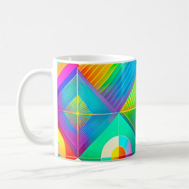 Tasse Rétro Pop Géométrie – Milieu de Siècle Color (Gauche)