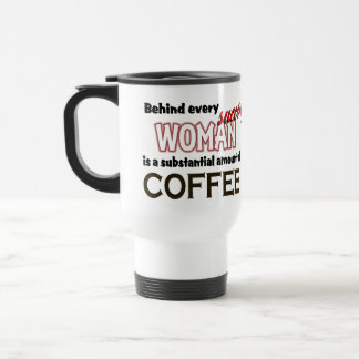 Tasse réussie de voyage de café de femme