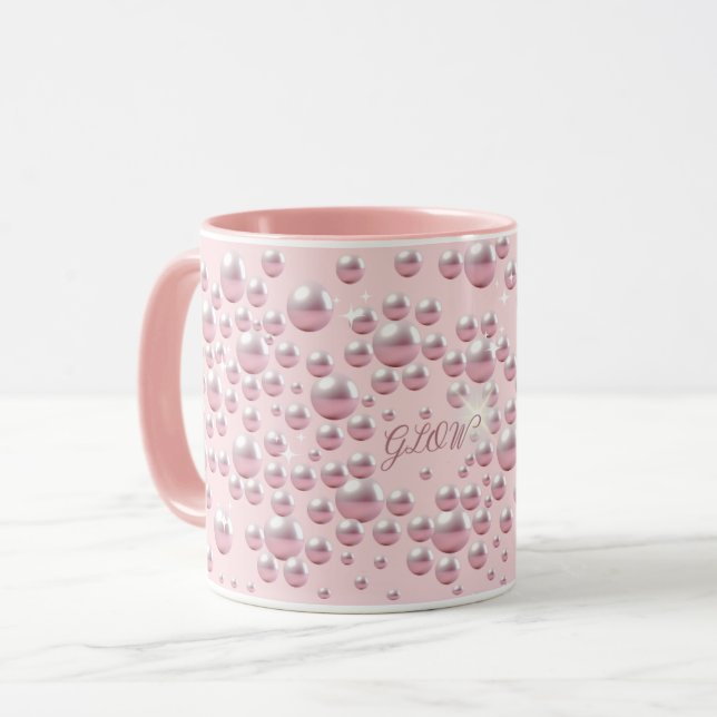 Tasse Rêveuse Perle Rose - Esthétique Douce, tasse (Devant gauche)