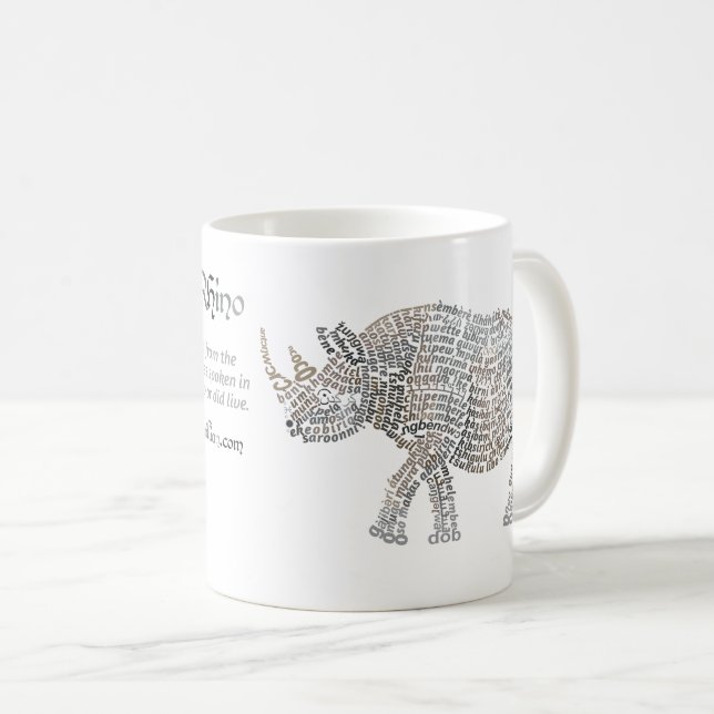 Tasse Rhinocéros Africain World Word (Devant droit)