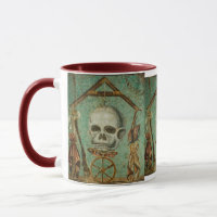Tasse romaine de mosaïque de crâne par S. Ambrose